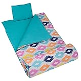 Wildkin Original Sleeping Bag, Features Matching Travel Pillow and Coordinating Storage Bag, Perfect for Sleeping On-the-Go – Aztec