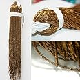 Embroiderymaterial French Bullion Wire(Nakshi) Metallic Wire for Embroidery,Beading and Jewelry Making in Golden Brown Color, 1MM, 50.29 Mtr(100 Gram)