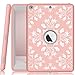 iPad 5th Generation Case, iPad 9.7 2017 Case, Hocase Shockproof Dual Layer Hard Shell Rubber Bumper Protective Case with Flower Vine Pattern and Kickstand for iPad Model A1822/A1823 - Rose Gold/Grey