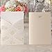 Wishmade Ivory Laser Cut Wedding Invitations Cards kits With Lace Sleeve Flower Pocket Design Cardstock 50 Pieces for Bridal Shower (pack of 50pcs)