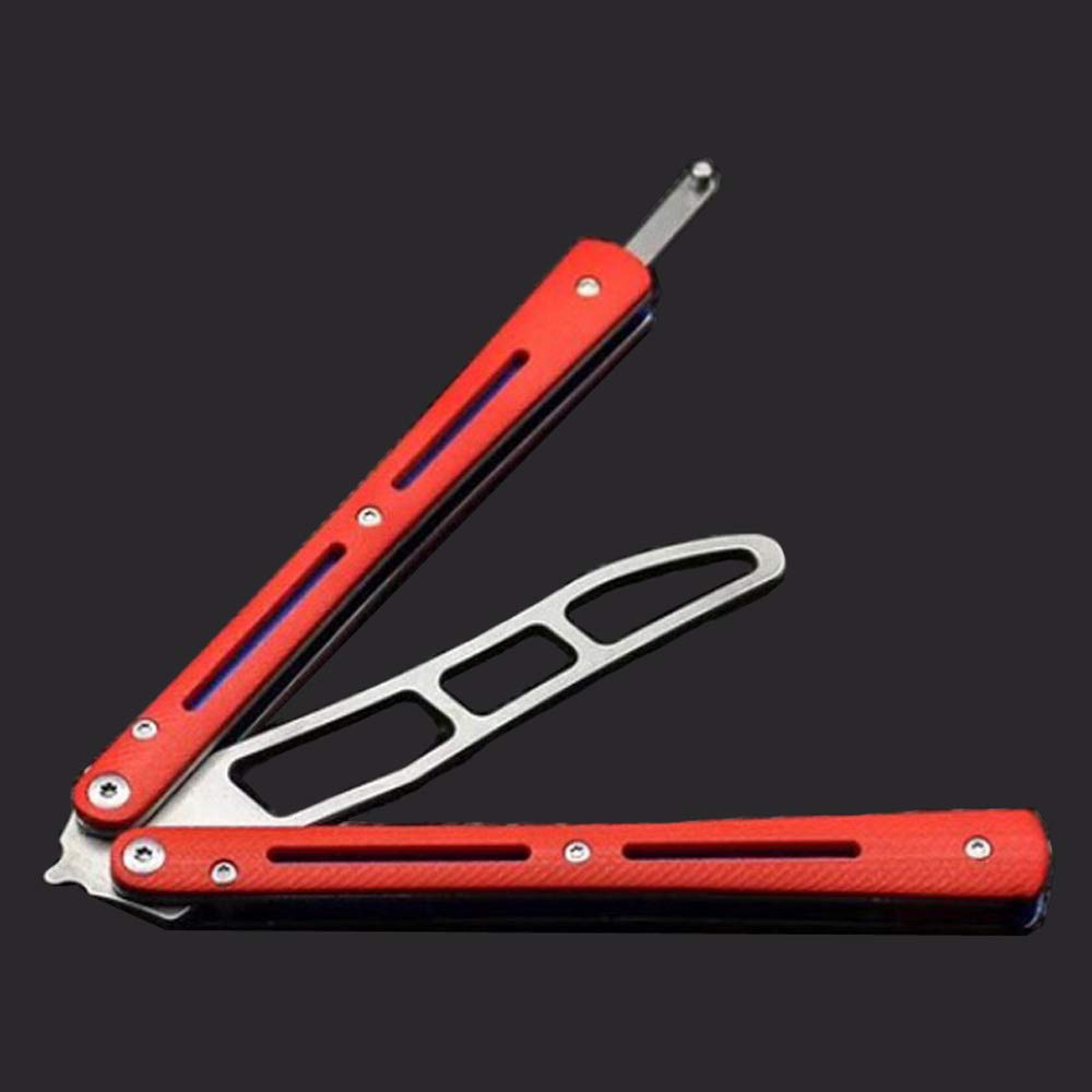 toptens Folding Tactical Trainer Practice Butterfly Knife Metal Steel