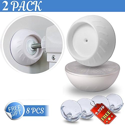 Wall &amp; Door Saver for Extra Wide Baby and Pet Gate – Secure Baby Gate Guard Cups – Pads Protect Against Dents &amp; Scratches – Shower and Closet Rod Protectors – 2 Pack + FREE 8 Corner Guards By Babyloni