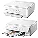 Canon PIXMA TS6020 Wireless All-in-One Compact Inkjet Printer with Print, Scan, Copy (White) + Set of Ink Tanks + Photo Paper Sample + USB Printer Cable + HeroFiber Ultra Gentle Cleaning Cloth