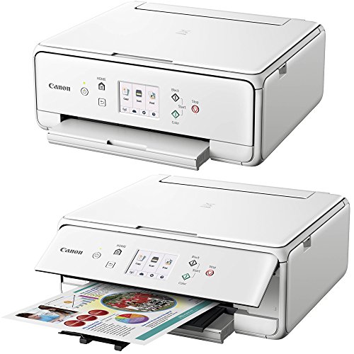 Canon PIXMA TS6020 Wireless All-in-One Compact Inkjet Printer with Print, Scan, Copy (White) + Set of Ink Tanks + Photo Paper Sample + USB Printer Cable + HeroFiber Ultra Gentle Cleaning Cloth - Thumbnail 2