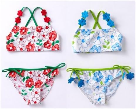 Amazon ムンバサ Moonbasa 子供 水着 ビキニ お花モチーフ ハイビスカス 花柄 色 青 サイズ 10 水着 通販