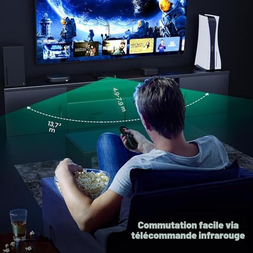 HDMI Switch 4K 60Hz, AVIDGRAM HDMI 2.0 Switch 4 in 1 Out, 4 Port HDMI Selector Box with IR Remote Control Support HDCP 2.2 HDR10 3D 18Gbps for Xbox PS4 Roku HDTV Monitor