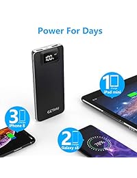 getihu 10000 mAh Banco de energía portátil cargador portátil de alta velocidad con 2 puertos USB Batería de Respaldo para teléfono celular compatible con iPhone X 8 7 6s 6 Plus 5S 5 Samsung iPad