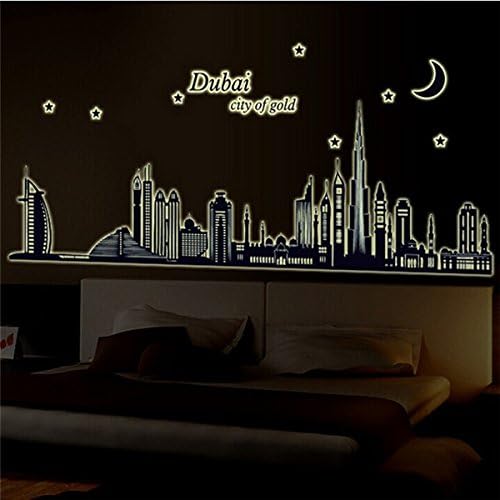 Fluorescent Glow Dubai City Building Luminous Wall Sticker