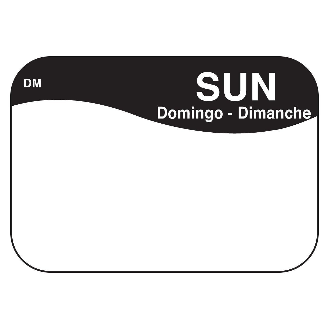 DayMark DissolveMark Day of The Week Trilingual Economy Dissolvable Label, Sunday, 7/8