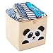 EZOWare Set of 3 Foldable Fabric Basket Bin, Collapsible Storage Cube for Nursery Home, Kids and Toddlers (10.5 x 10.5 x 11 inch, Assorted)