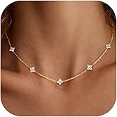 BLUEELM Dainty Gold Necklace For Women, 14K Gold Plated Star Choker Necklaces For Women Trendy Simple Statement Gold Choker Necklace Non Tarnish Cute Stuff Jewelry Costume Prom Jewelry