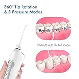 Water Flosser, Electric Cordless & Rechargeable Portable Oral Irrigator With 3 Modes & 4 Jet Tips, IPX7 Waterproof for Kids and People with Braces