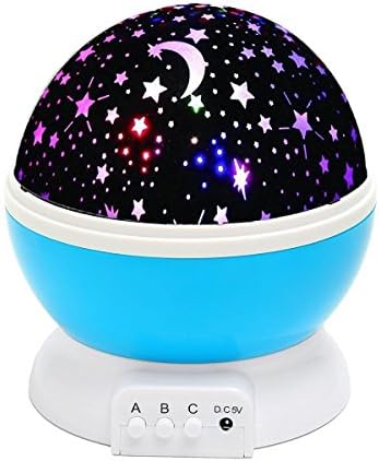 LED Night Light Projector Starry Moon Sky Lamp 360 Degree Rotation for Kid Bedroom
