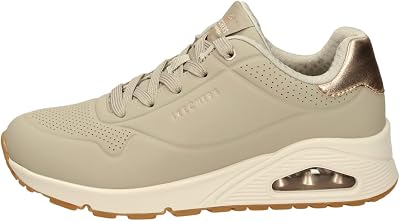 Uno Golden Air Scarpe da Ginnastica da Donna, Taupe Durabuck/Silver Trim, 39 EU