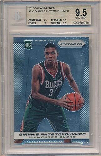 BIGBOYD SPORTS CARDS Giannis Antetokounmpo 2013/14 PANINI PRIZM #290 RC Rookie BGS 9.5 GEM Mint W/ 10