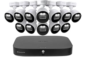 Lorex Fusion 4K 8MP 20 Camera Capable (16 Wired + 4 Wi-Fi) 2TB Wired DVR System with 12 Indoor/Outdoor Bullet Cameras - Active Deterrence, Color Night Vision, 108° Wide Angle Lens, IP67 Weatherproof