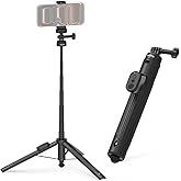 SmallRig 59" Selfie Stick Tripod with Remote & Phone Clamp, Extendable Tripod Stand for DJI Osmo Action 6/5 Pro/4, for GoPro Hero 13/12/11, for Insta360 X5/X4, for iPhone 16/15/14, for Android - 5464
