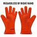 Oven Mitts Silicone Smoker Heat Resistant BBQ Grilling Gloves Safe Handling of Hot Food, Pots and Pans for Cooking Baking Meat Handling Barbecue Potholder-Orange