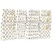 Haute Soiree 12 Pack Christmas Themed Gift Bags With Tissue Paper and Note Tags - Medium White and Gold