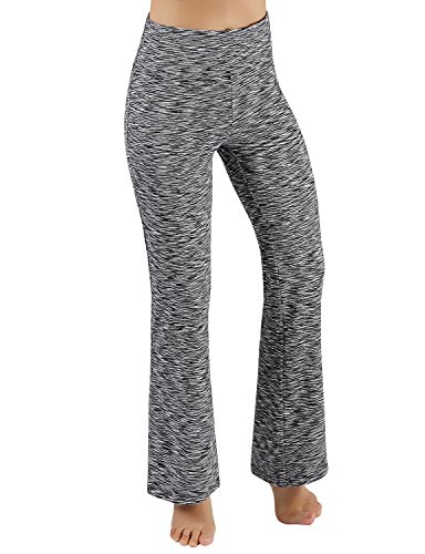 ODODOS Women’s Boot-Cut Yoga Pants Tummy Control Workout Non See-Through Bootleg Yoga Pants,SpaceDyeBlack,Small