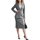 Botong 2 Piece Skirt Sets for Women Business Office Formal Dress Suit Skirt and Blazer Sets for Women