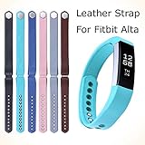 Fitbit Alta Accessory Band, Boomdealer Genuine Leather Wrist Band Strap For Fitbit Alta Activity and Sleep Tracker (Available in 2 Sizes, 6 Colors)