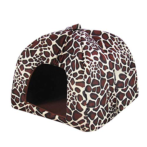 Bravetoshop Pet House Cave Bed, Strawberry House for Dog Cuddle Cave Orthopedic Dog Bed Dog Sleeping Calming Bed Self Warming Pet Pad Mattress - Soft, Washable, Anti-Slip, Moisture-Proof
