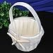 Topwedding Beach Themed Ivory Satin Flower Girl Basket with Sea Star and Seashell