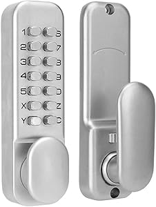 Digital Mechanical Password Door Lock, Left & Right Sliding Door Password Lock 1-11 Digit Combination Door Latch for Kitchen Balcony Push Button Keypad Door Lock Knob for Home Security (#2)