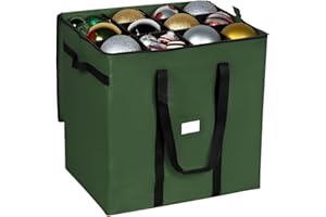 Christmas Extra Large Ornament Storage Container - Box Stores Up to 48 – 6” Ornaments – With 4 Individual Trays -Heavy Duty 6