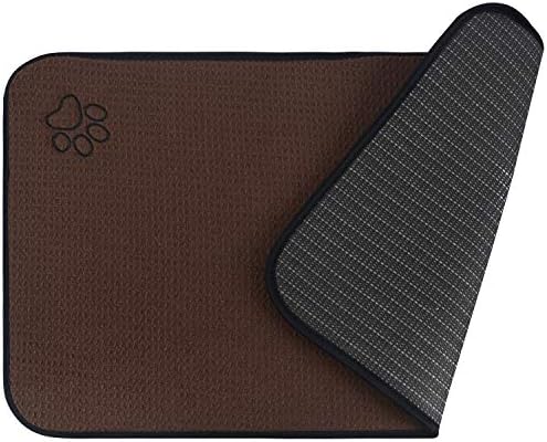 SINLAND Microfiber Pet Food Mat Super Water Absorbent Dog Feeding Mat Anti-Slip Pet Bowl Mat with Anti-Skid Backing