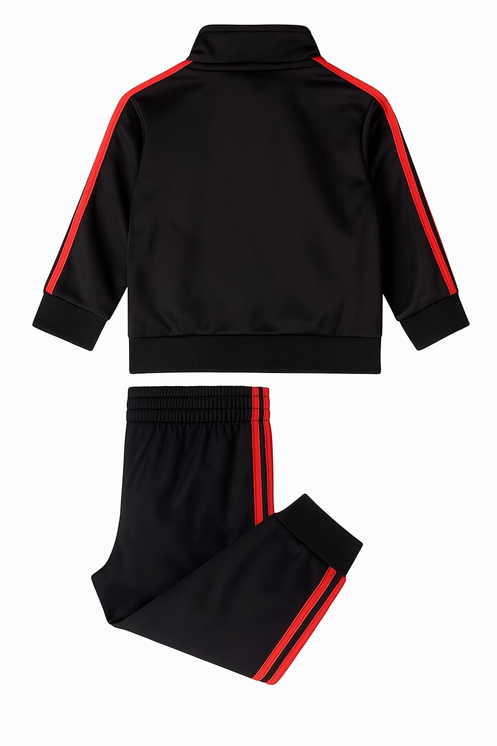 adidas Boys 2 Piece Classic Tricot Track Set, Black With Bright Red, 3T Image