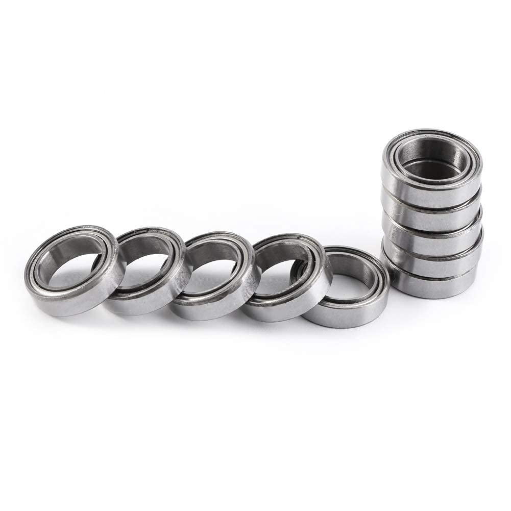 Thin Wall Bearings Ball Bearings 10pcs Miniature Bearings Thin Section Thin-Wall Ball Bearing 10 * 15 * 4mm Double-Shielded Ball Bearings Metal Shielded Ball Bearings