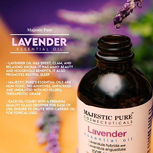 MAJESTIC PURE Lavender Essential Oil with Therapeutic Grade, for Aromatherapy, Massage and Topical uses, 4 fl oz - Image 3