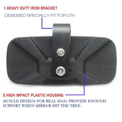 1.75" Clamp Rear View Mirror with Bracket for UTV Polaris RZR 800 900
