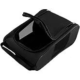 Suaetiai Golf Shoe Bag for Men Women, Mesh Shoe Bags for Travel, Water Proof Ventilation Golf Shoes Bag, Outdoor Shoe Carrier with Zippered and Handle (Black/-1 Pack)