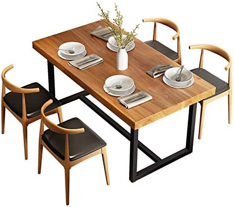 Solid Wood Dining Table And Chair Combination Simple Home Living Room Table Hot Pot Restaurant Restaurant Multi Person Dining Table And Chair Amazon Sg Home