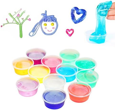 Homemade Slime Kit | How to Make Fruit Tree Smiling Face,Blow Bubble with Jelly| Includes Putty slime, Containers, Straw, and Supplies for 2 Different Kinds of Mould, Neon Colored, by OffKits