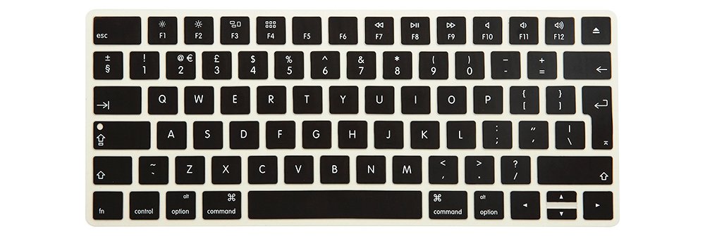 MMDW Premium EU Layout English Ultra Thin Soft-touch Silicone Keyboard Protective Cover Skin Protector for Magic Wireless Keyboard MLA22L/A A1644 (2015 Released)(Black)