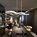 Create for Life Modern Wave LED Pendant Light Dimmable Fixture Modern LED Chandelier LED Hanging Light Fixture for Contemporary Living Room Dining Room Kitchen Island Table Decor(Remote Control)