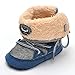 Voberry® Baby Boy Lace Up Stripe Soft Bottom Winter Snow Boots (8-12months, Blue)