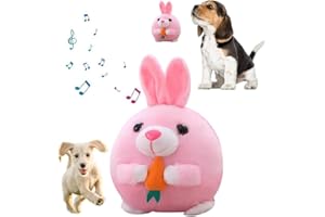 HISKI Active Moving Pet Plush Toy, 2024 Interactive Dog Toys Talking Moving Dog Ball Toy Washable Cartoon Pig Plush Sound Electronic Herding Ball for Dogs Shake Bounce Boredom Toys for Dog, Cats