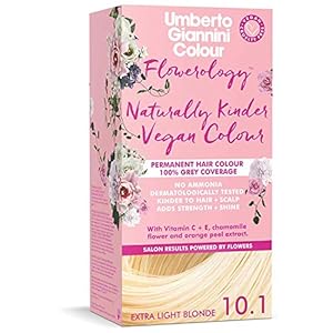 Umberto Giannini Flowerology Naturally Kinder Vegan Colour, Cruelty Free Permanent Grey Hair Coverage, Extra Light Blonde 10.1 Colour