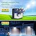 LITOM Solar Lights Outdoor, IP67 Waterproof Solar Powered Motion Sensor Lights 60 LEDs Wireless Solar Security Wall Lights for Front Door, Garden, Patio, Yard, Garage, Deck, Driveway 2 Pack Cold White