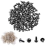 Safety Eyes 130PCS 9mm Plastic Black Craft Eyes