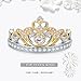 Yellow & White Gold Plated 925 Sterling Silver Princess Crown Rings - Top Tiara Ring Gift（yellow-gold-plated-silver，8）