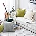 Home Brilliant Solid Cream Throw Pillows for Couch Decorative Throw Pillow Covers 18 x 18 Striped Corduroy Plush Velvet Cushion Cover for Sofa Bench Bedroom, Cream Cheese, 18x18 (45cm)