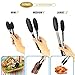 kitchen Tongs with Silicone Tips Set of 3-7, 9, 12 Inch Stainless Steel Kitchen Cooking Tongs Non-Stick Heavy Duty Locking Food Tongs for Cooking, Grilling, Serving, Fish and Salads (Black)