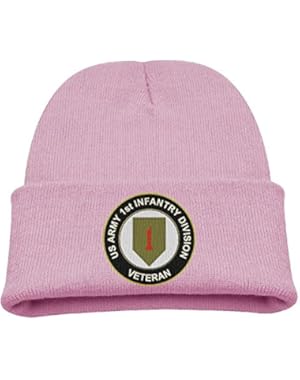 Army 1st Infantry Division Subdued Veteran Little Baby Knit Hat Wool Beanies For Autumn/Winter
