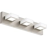 Ralbay Brushed Nickel Bathroom Vanity Lights Metal Acrylic LED Modern Bathroom Wall Lighting Fixtures Brushed Nickel